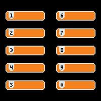 pixel button number set vector