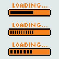 pixel loading bar indicator vector