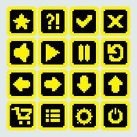 pixel icon game set vector