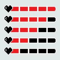 pixel life bar indicator game set vector