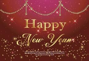 Happy new year 2024 shiny background vector