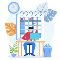 Illustration vector graphic cartoon character of business schedule