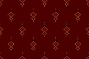 Red Cross stitch colorful geometric traditional ethnic pattern Ikat seamless pattern abstract design for fabric print cloth dress carpet curtains and sarong Aztec African Indian Indonesian vector