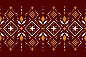 Red Cross stitch colorful geometric traditional ethnic pattern Ikat seamless pattern abstract design for fabric print cloth dress carpet curtains and sarong Aztec African Indian Indonesian vector