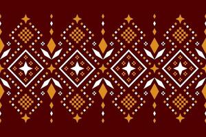 Red Cross stitch colorful geometric traditional ethnic pattern Ikat seamless pattern abstract design for fabric print cloth dress carpet curtains and sarong Aztec African Indian Indonesian vector