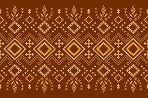 Nature vintages cross stitch traditional ethnic pattern paisley flower Ikat background abstract Aztec African Indonesian Indian seamless pattern for fabric print cloth dress carpet curtains and sarong vector
