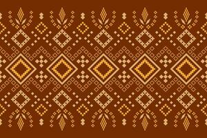 Nature vintages cross stitch traditional ethnic pattern paisley flower Ikat background abstract Aztec African Indonesian Indian seamless pattern for fabric print cloth dress carpet curtains and sarong vector