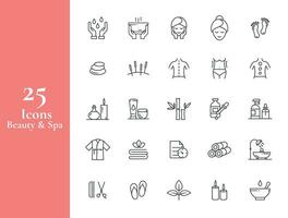 Beauty and Spa icon set. Vector in modern thin line style web icon