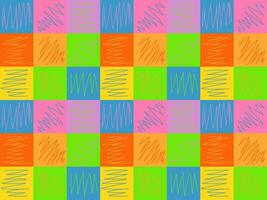 bright seamless pattern with multicolored squares, tiles, geometry and vintage patterns vector