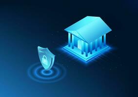 Bank information theft prevention system technology There is a security system for using online transactions that verifies your identity before using it. vector