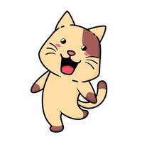 Cute Adorable Happy Brown Cat cartoon doodle vector illustration flat design style