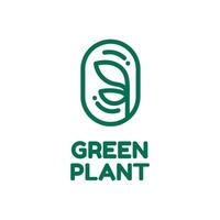 plant nature round oval logo concept design illustration vector