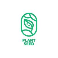 plant nature round oval logo concept design illustration vector