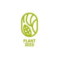 plant nature round oval logo concept design illustration vector