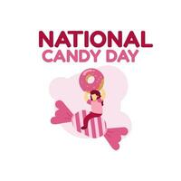 nacional dulce caramelo día dibujos animados garabatear concepto diseño vector ilustración