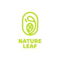 plant nature round oval logo concept design illustration vector