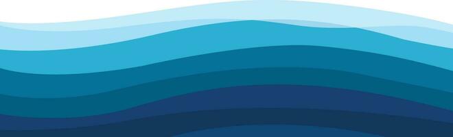 Abstract blue ocean waves background vector. Abstract sea waves background in a flat design style vector