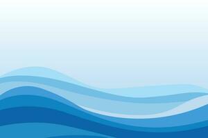 Abstract blue ocean waves background vector. Abstract sea waves background in a flat design style vector