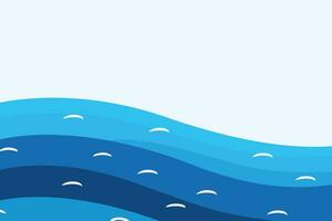 Abstract blue ocean waves background vector. Abstract sea waves background in a flat design style vector