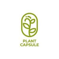 plant nature round oval logo concept design illustration vector