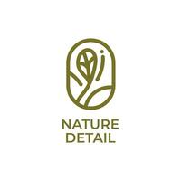 plant nature round oval logo concept design illustration vector