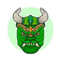 the traditional japanese demon oni mask illustration vector