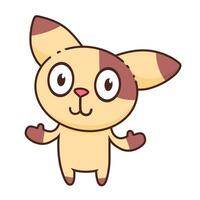 Cute Adorable Happy Brown Cat cartoon doodle vector illustration flat design style