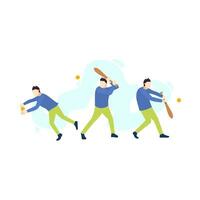 man play baseball sport people character flat design vector illustration