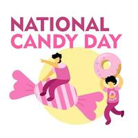 national sweet candy day cartoon doodle concept design vector illustration