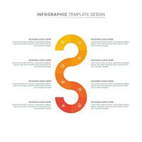 Circle Round Wave Infographic Design Template with Eight Options vector