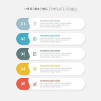 Simple Business Infographic Design Template with 5 Data Points vector