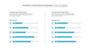 Modern Bar Chart Progress Comparison Infographic Design Template vector