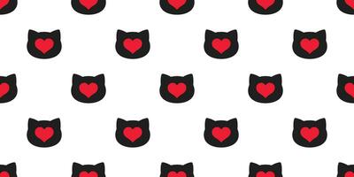 cat seamless pattern valentine heart kitten vector scarf isolated repeat background tile wallpaper head cartoon doodle illustration design