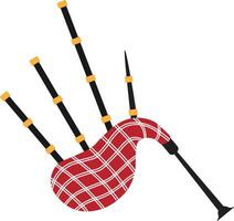 Vector illustration of traditional Scottish bagpipe isolated in white background