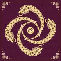 Happy Chinese new year 2025 Zodiac sign, year of the Snake vector