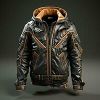 AI generated 3D model of men's jacket photo