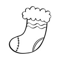 Christmas boot doodle. Vector illustration on a white background