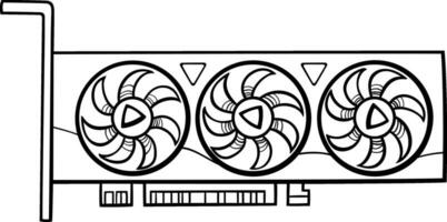 graphics card computer component cartoon clip art coloring page vector