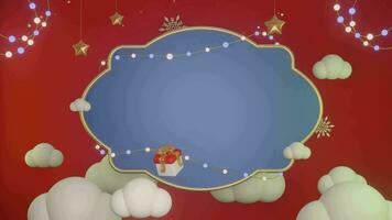 3d rouge Contexte Noël ou natal avec minimaliste bleu conseil, adapté pour produit promotion vente video