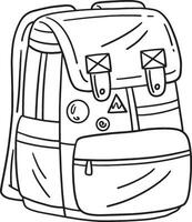 Camping Campers Backpack Isolated Coloring Page vector