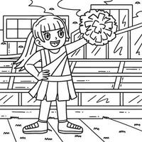 Cheerleading Girl Cheerleader Coloring Page vector