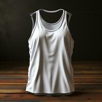 AI generated 3D model of men's singlet shirt photo