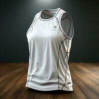 AI generated 3D model of men's singlet shirt photo