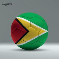 3d realistic soccer ball iwith flag of Guyana on studio background vector