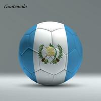 3d realistic soccer ball iwith flag of Guatemala on studio background vector