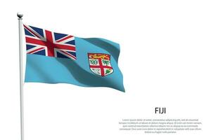 nacional bandera Fiji ondulación en blanco antecedentes vector