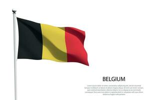 National flag Belgium waving on white background vector