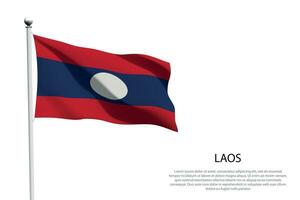 nacional bandera Laos ondulación en blanco antecedentes vector