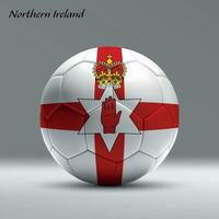 3d realistic soccer ball iwith flag of Northern Ireland on studio background vector