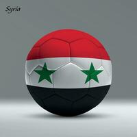 3d realistic soccer ball iwith flag of Syria on studio background vector